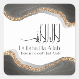 Adesivo Quadrado La ilaha illa-ALLAH Shahada Modern arábica calligr