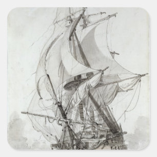 Adesivo Quadrado La Montagne, c.1794 (encerre w/c & a tinta)