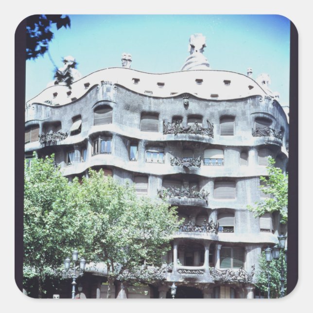 Adesivo Quadrado La Pedrera ou Casa Mila, 1905-10 (Frente)