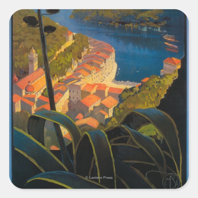 Adesivo Quadrado La Riviera Italienne (Frente)