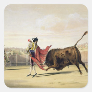 Adesivo Quadrado La Suerte de la Capa, 1865 (litho da cor)