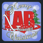 ADESIVO QUADRADO LAB PHLEBOTOMISTA CHRISTMAS<br><div class="desc">LAB PHLEBOTOMIST CHRISTMAS BIG RED LAB ABREVIATION MERRISTMAS - Celebrar o DESENHAR SANGUÍNEO FLEBOTOMY VENIPUNCTURIST</div>