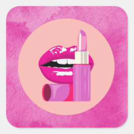 Adesivo Quadrado Lábios