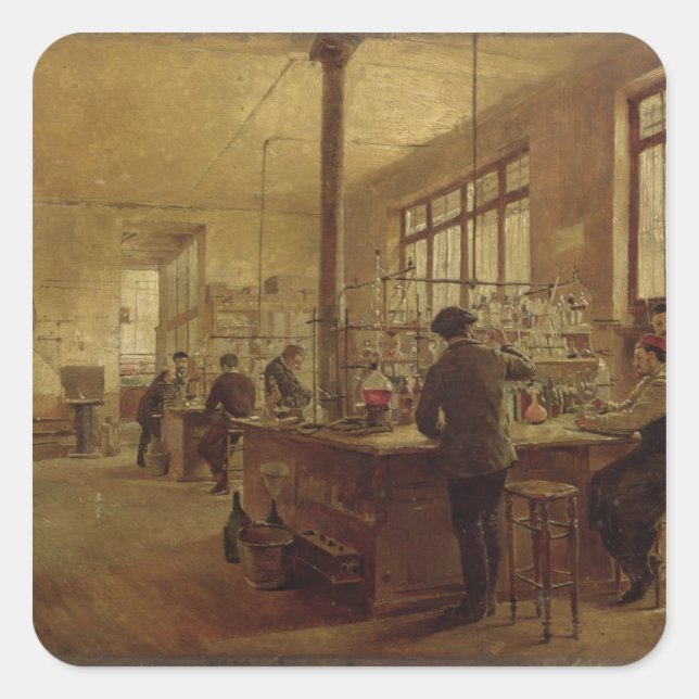 Adesivo Quadrado Laboratório, 1887 (Frente)