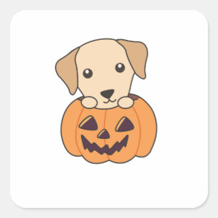 Adesivo Quadrado Labrador Em Cachorros Bons Felizes Halloween