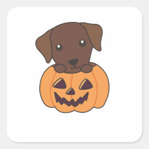 Adesivo Quadrado Labrador Em Cachorros Bons Felizes Halloween