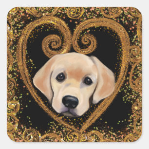 Adesivo Quadrado Labrador Retriever