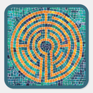 Adesivo Quadrado LABYRINTH II - Paletas grandes quadradas - Verde