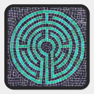 Adesivo Quadrado LABYRINTH III Paletas grandes quadradas - Preto