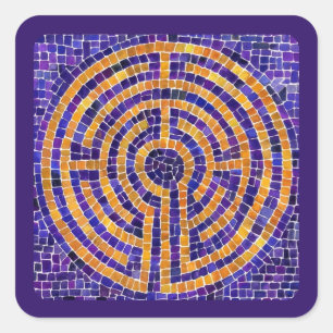 Adesivo Quadrado LABYRINTH MOSAIC Pequenos Padrões - Púrpura