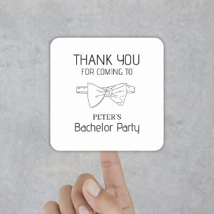 Adesivo Quadrado Laço personalizado de agradecimento para despedida