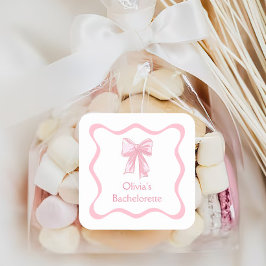 Adesivo Quadrado Laço Rosa Amarra o Nó Despedida de Solteira