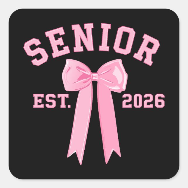 Adesivo Quadrado Laço Rosa Senior 2026 (Frente)