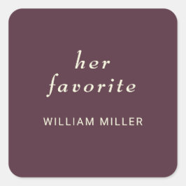 Adesivo Quadrado Lacquer de Cereja Simples Elegante, Casamento Mono