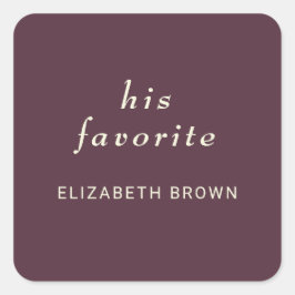 Adesivo Quadrado Lacquer de Cereja Simples Elegante, Casamento Mono