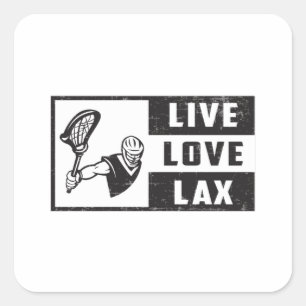 Adesivo Quadrado Lacrosse Player Team Live Love Lax Engraçado Idei