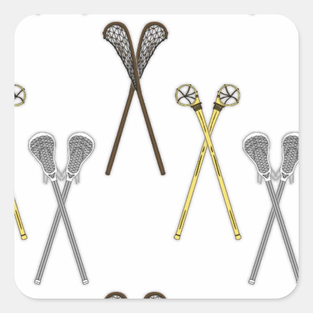 Adesivo Quadrado Lacrosse Sticks (Frente)