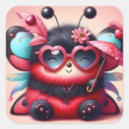 Adesivo Quadrado Lady Bug Guarda-chuvas