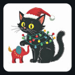 Adesivo Quadrado Lady Christmas Kamala Trump<br><div class="desc">humor eleitoral,  natal político,  democrata vs republicano,  kamala harris 2024,  trunfo 2024,  espírito de natal,  design político,  chapéu de santa,  gráfico eleitoral,  luzes de natal,  eleições engraçadas,  política de natal</div>