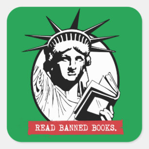 Adesivo Quadrado Lady Liberty Lê Livros Banidos
