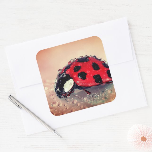 Adesivo Quadrado Ladybug (Envelope)