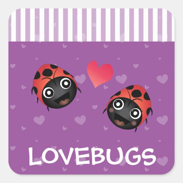 Adesivo Quadrado Ladybug Love (Frente)