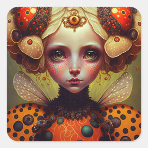 Adesivo Quadrado Ladybug Queen 2 Cute Fantasy Art