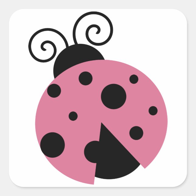 Adesivo Quadrado Ladybug Rosa (Frente)