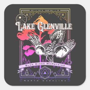 Adesivo Quadrado lago glenville norte carolina geobird