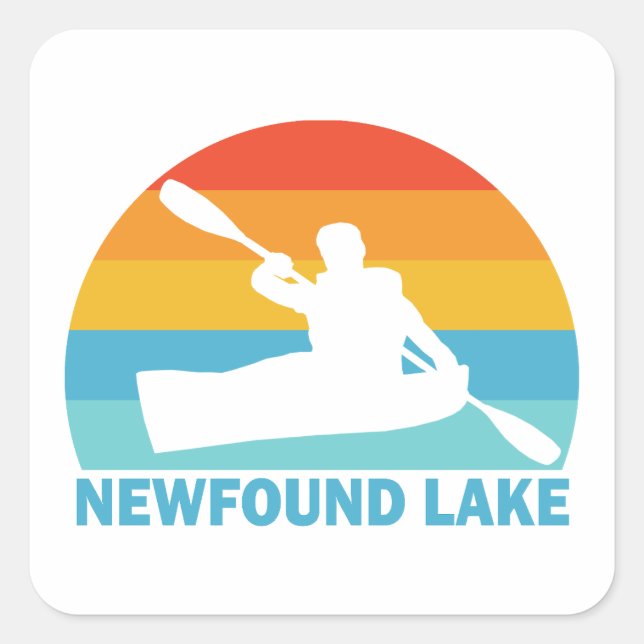 Adesivo Quadrado Lago Newfound New Hampshire Kayak (Frente)