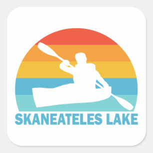 Adesivo Quadrado Lago Skaneateles Nova York Caiaque