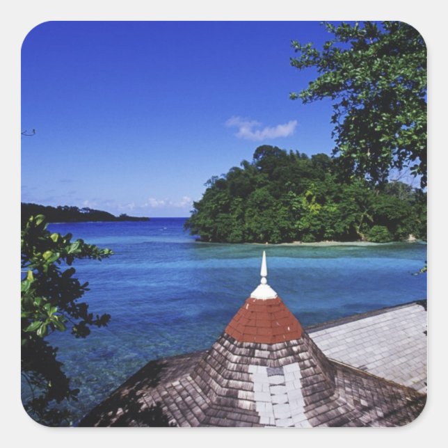 Adesivo Quadrado Lagoa Azul, Port Antonio, Jamaica (Frente)