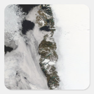 Adesivo Quadrado Lagoas de Meltwater ao longo da costa oeste da Gro