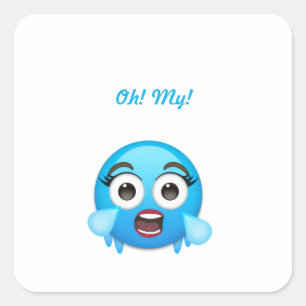 Adesivo Quadrado Lágrimas Azuis de Alegria: O Emoji Oprimido