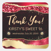 Lágrimas de Glitter Vermelhas e Douradas Doce Deze