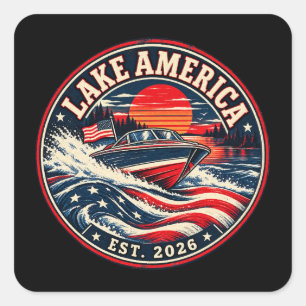 Adesivo Quadrado Lake America é humor político de 2026