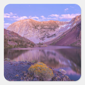 Adesivo Quadrado Lake Ellery and Sierra Mountains at Evening