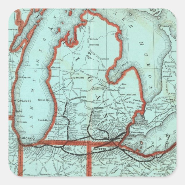 Adesivo Quadrado Lake Shore e Southern Michigan (Frente)