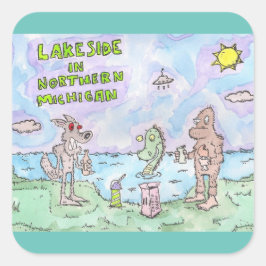 Adesivo Quadrado Lakeside Em Michigan
