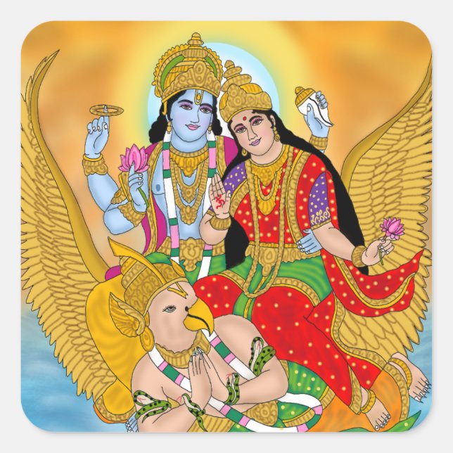 Adesivo Quadrado Lakshmi Narayan Sticker – Divine Spiritual Sticker (Frente)