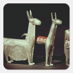 Adesivo Quadrado Lama, alpaca e mulher