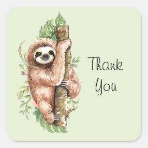 Adesivo Quadrado Lama de Cores Aquáticas e Folhas Tropicais Agrade