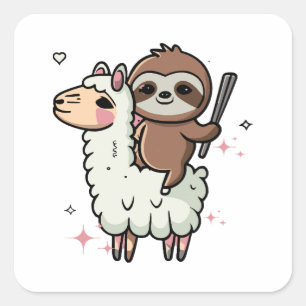 Adesivo Quadrado Lama e Llama, Bebê bonito