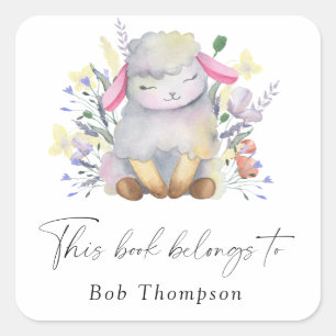 Adesivo Quadrado Lamb - este livro pertence a