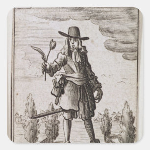 Adesivo Quadrado Lamberto Simnel, cavaleiro da tulipa dourada