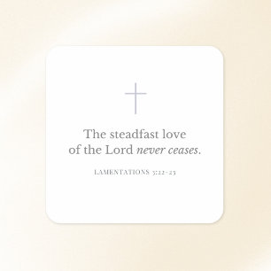 Adesivo Quadrado Lamentações 3:22-23 Versículo Bíblico Minimal Fé
