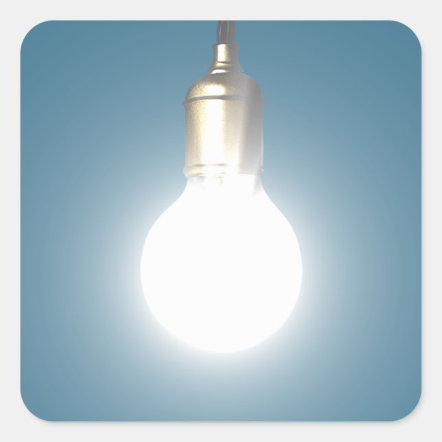 Adesivo Quadrado Lâmpada brilhante (Frente)