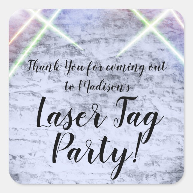 Adesivo Quadrado Lâmpadas luminosas luminosas luminosas e lasers (Frente)