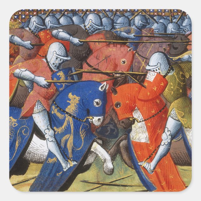 Adesivo Quadrado Lancelot do lago no Torneio de Camelot (Frente)