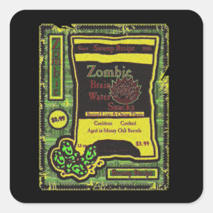 Adesivo Quadrado Lanches Zumbis